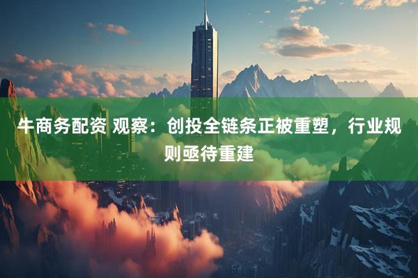 牛商务配资 观察：创投全链条正被重塑，行业规则亟待重建