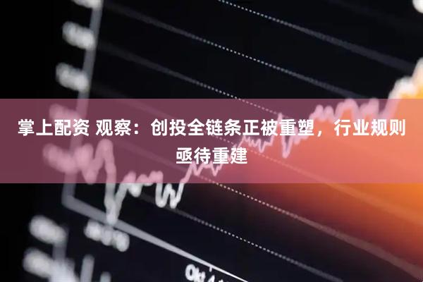 掌上配资 观察：创投全链条正被重塑，行业规则亟待重建